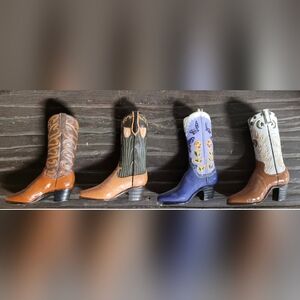 Stylish Cowboy Boot Figurines Set of 4